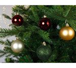 Bolas decorativas color surtido doradas, burdeos, verdes - caja de 30