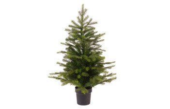 Weihnachtsbäume und Dekorationen