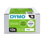 Dymo 2093096 - Nastro standard D1, 9 mm x 7 m, Nero su Bianco - value pack 10 pezzi