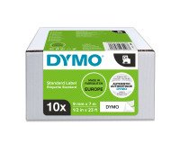 Dymo 2093096 - Nastro standard D1, 9 mm x 7 m, Nero su Bianco - value pack 10 pezzi