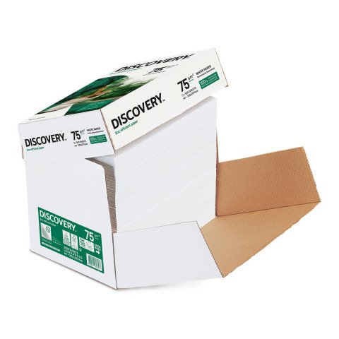 Papel A4 blanco 75 g Discovery - Caja de 2500 hojas