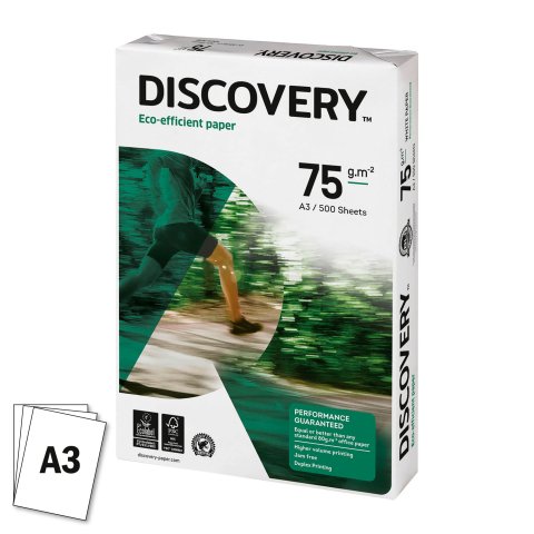 Papel A3 blanco 75 g Discovery - Paquete de 500 hojas