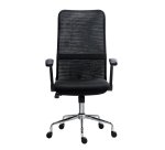 Chaise de bureau Nayo tissu et maille - Dossier haut - Mécanisme Basculant centré - Pied chrome