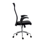 Chaise de bureau Nayo tissu et maille - Dossier haut - Mécanisme Basculant centré - Pied chrome