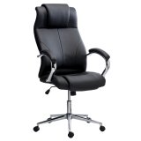 Manager chair DWAYNE artificial leather - with armrests - central tilting mechanism - chromed undercarriage