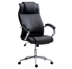 Directiestoel DWAYNE kunstleder - met armleuningen - centraal kantelmechanisme - verchroomde voet