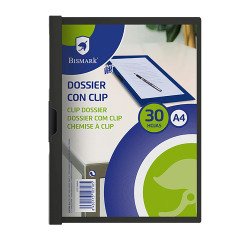 Dossier polipropileno con clip metálico A4 Bismark 30 hojas