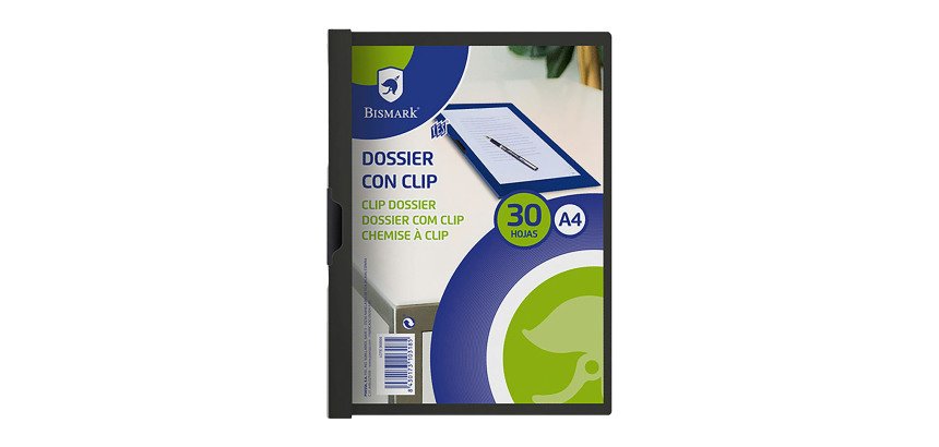 Dossier polipropileno con clip metálico A4 Bismark 30 hojas