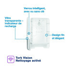 Distributeur d'Essuie-mains TorkXpress enchevêtrés H2, distribution feuille-à-feuille, modèle mince