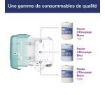 Distributeur pour bobine d'essuyage à dévidage central Tork M4 Maxi Reflex blanc-bleu
