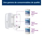 Tork Reflex™ Mini Distributeur à Dévidage Central blanc et turquoise M3, distribution feuille-à-feuille