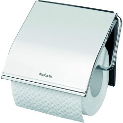 Distributeur papier toilette rouleau métal Brabantia avec couvercle