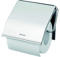 Distributeur papier toilette rouleau métal Brabantia avec couvercle