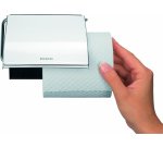 Distributeur papier toilette rouleau métal Brabantia avec couvercle