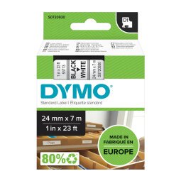 DYMO S0720820 Nastro Standard D1, 19 mm x 7 m, Nero su Trasparente