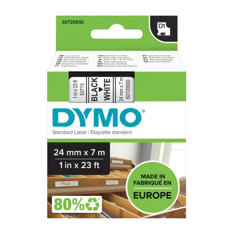 DYMO D1 Labelling Tape 45800 Black on Clear 19 mm x 7 m