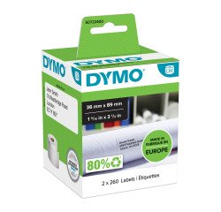 DYMO LW Address Labels 99012 Authentic Black on White Self Adhesive 36 mm x 89 mm 2 rolls of 260 Labels