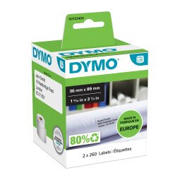 Etichette per indirizzi LW DYMO 99012 36 x 89 mm bianco 2 rotoli da 260 etichette