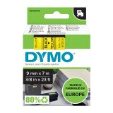 DYMO S0720730 Nastro Standard D1, 9 mm x 7 m, Nero su Giallo