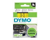 Dymo D1 S0720730 / 40918 Authentic Label Tape Self Adhesive Black Print on Yellow 9 mm x 7m