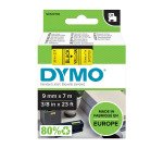 DYMO S0720730 Nastro Standard D1, 9 mm x 7 m, Nero su Giallo