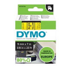 DYMO S0720730 Nastro Standard D1, 9 mm x 7 m, Nero su Giallo