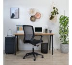 Bureau droit Eden Arche piètement métal avec goulotte intégrée