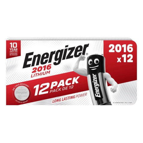 Pile Energizer 2016 Lithium - Confezione da 12