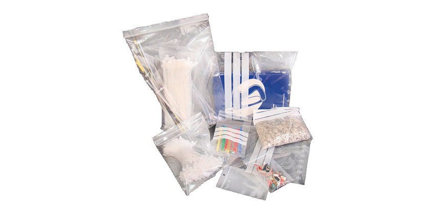 Bolsas autocierre con banda de escritura - pack de 100