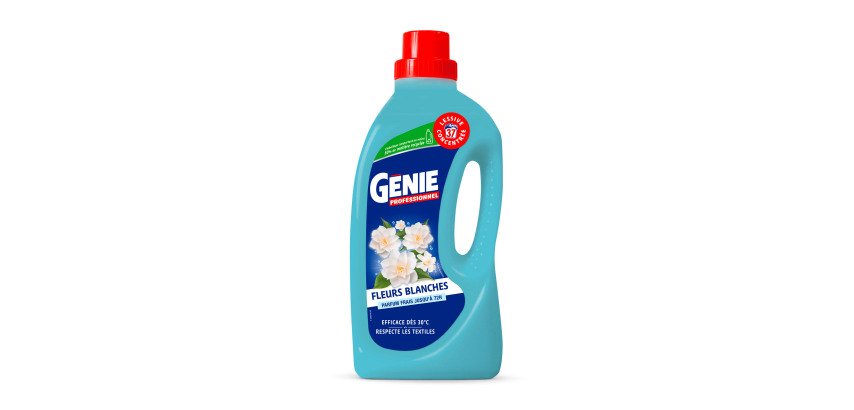 Lessive liquide concentrée Génie Professionnel Fleurs blanches - 37 lavages - Bidon de 1,48 L