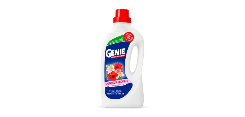 Lessive liquide concentrée Génie Professionnel Douceur florale - 37 lavages - Bidon de 1,48 L