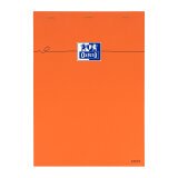 Bloc de bureau orange Oxford 21 x 29,7 cm agrafé - A4 grands carreaux - 80 feuilles