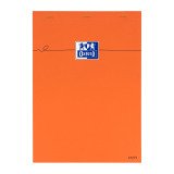 Bloc de bureau orange Oxford 21 x 29,7 cm agrafé - A4 grands carreaux - 80 feuilles