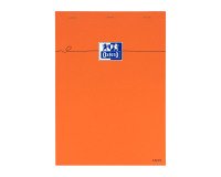 Notitieblok oranje Oxford 21 x 29,7 cm geniet - A4 grote ruiten séyès - 80 vellen