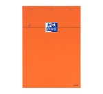 Bloc-notes orange Oxford 21 x 29,7 cm agrafé - A4 grands carreaux seyès - 80 Feuilles