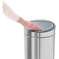 Poubelle 30 litres Brabantia Touch Bin ronde inox