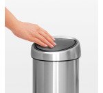 Poubelle murale 3 litres Brabantia Touch-bin ronde inox mat