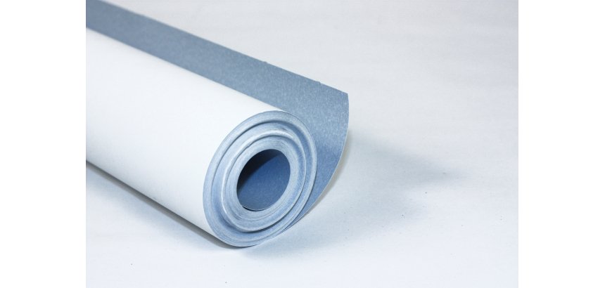 Papier fresque à peindre, rouleau 1 face blanche / 1 face bleue, 10x1m, 120g