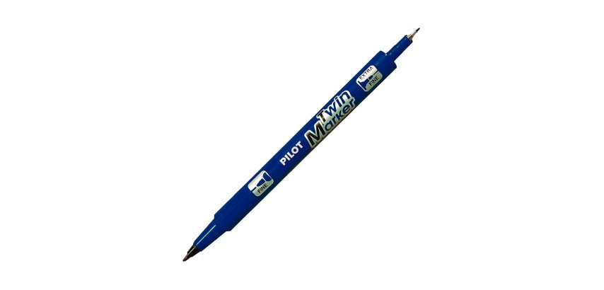 Permanente marker Pilot Twin dubbele punt - hoesje met assortiment van 10 kleuren