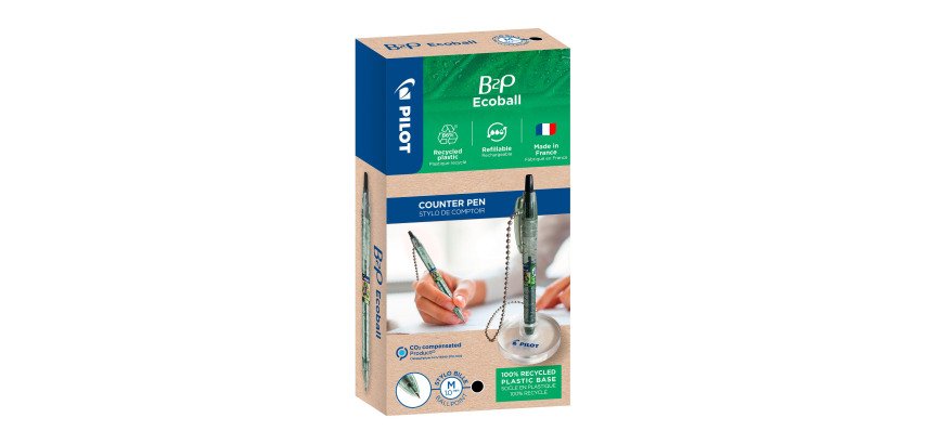 Stylo bille sur socle Pilot B2P - écriture moyenne