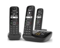 Pack trío teléfono con contestador automático inalámbrico Gigaset AS690A color negro