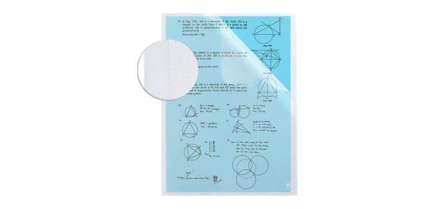 Chemise coin plastique Oxford On The Go A4 polypropylène 12/100e transparente incolore - Sachet de 10