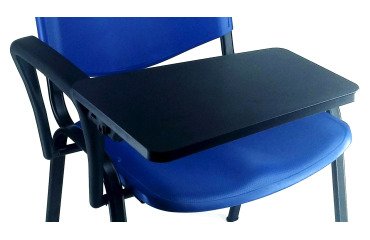 Bracciolo destro per sedia attesa con tavoletta colore nero