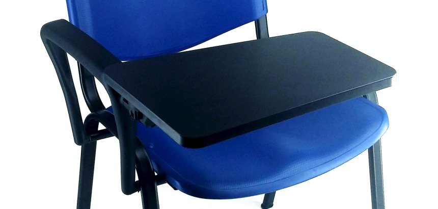 Bracciolo destro per sedia attesa con tavoletta colore nero