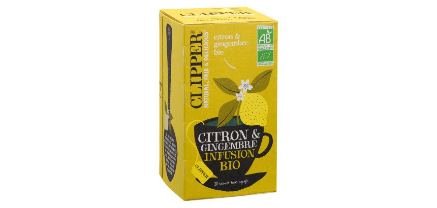 Infusion citron gingembre bio Clipper - Boîte de 20 sachets