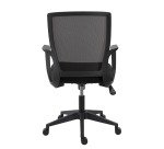 Chaise de bureau Reece tissu et maille Noir - dossier bas - accoudoirs - mécanisme Basculant centré - pieds noir