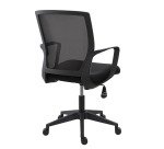 Chaise de bureau Reece tissu et maille Noir - dossier bas - accoudoirs - mécanisme Basculant centré - pieds noir