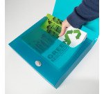 Boîte de classement plastique Rapesco dos 4 cm transparentes assorties - Lot de 5