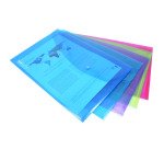 Pochette de rangement à pression Rapesco A4+ couleurs tansparentes assorties - Lot de 50