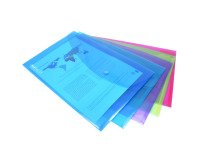 Document holder with snap Rapesco A4+ assorted transparent colors - Pack of 50
